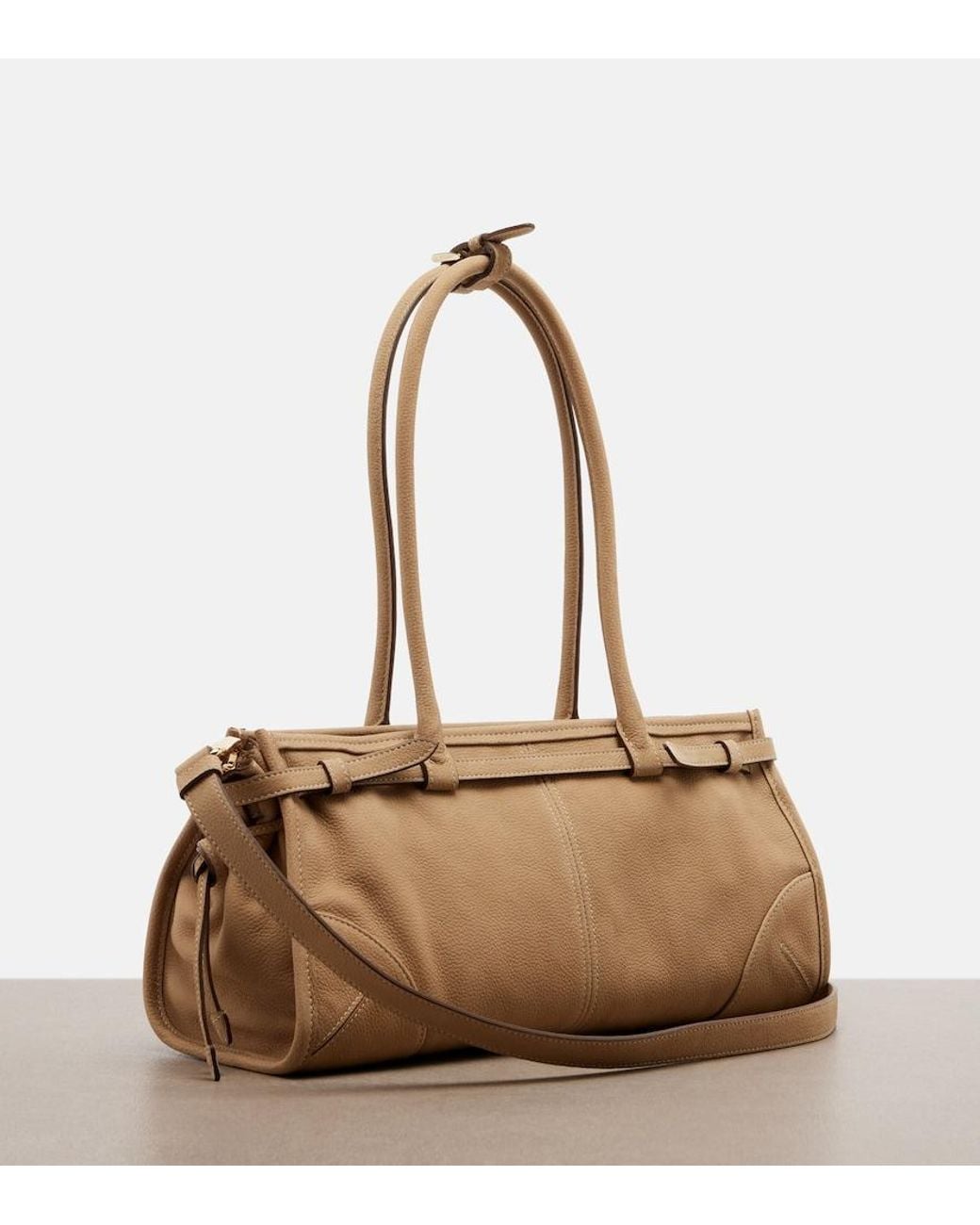 Prada Natural Bonnie Medium Leather Shoulder Bag
