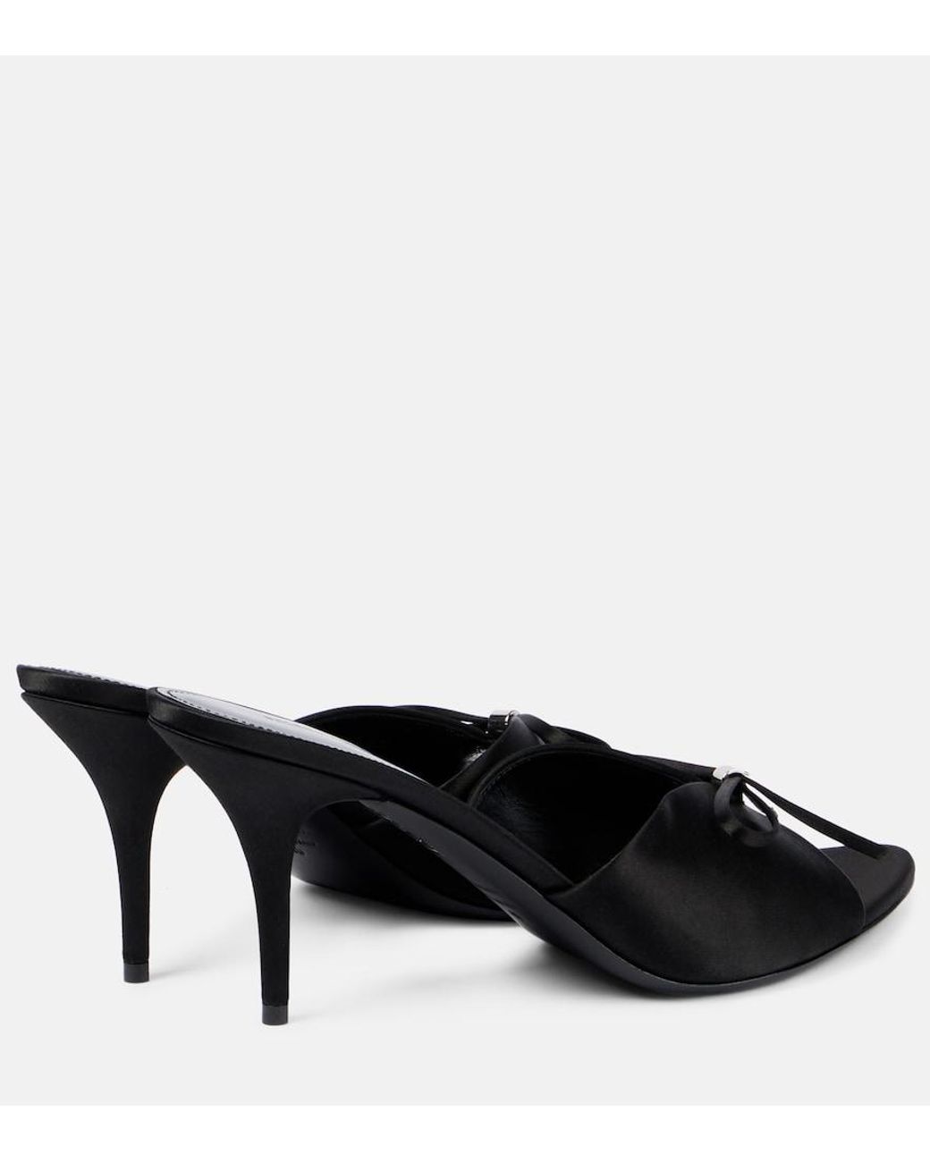 Balenciaga Black Knife Bow 80 Satin Sandals