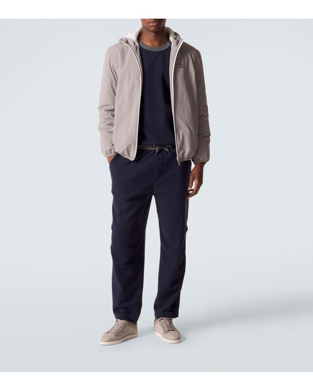 Brunello Cucinelli Blue Cotton Jersey Sweatshirt for men