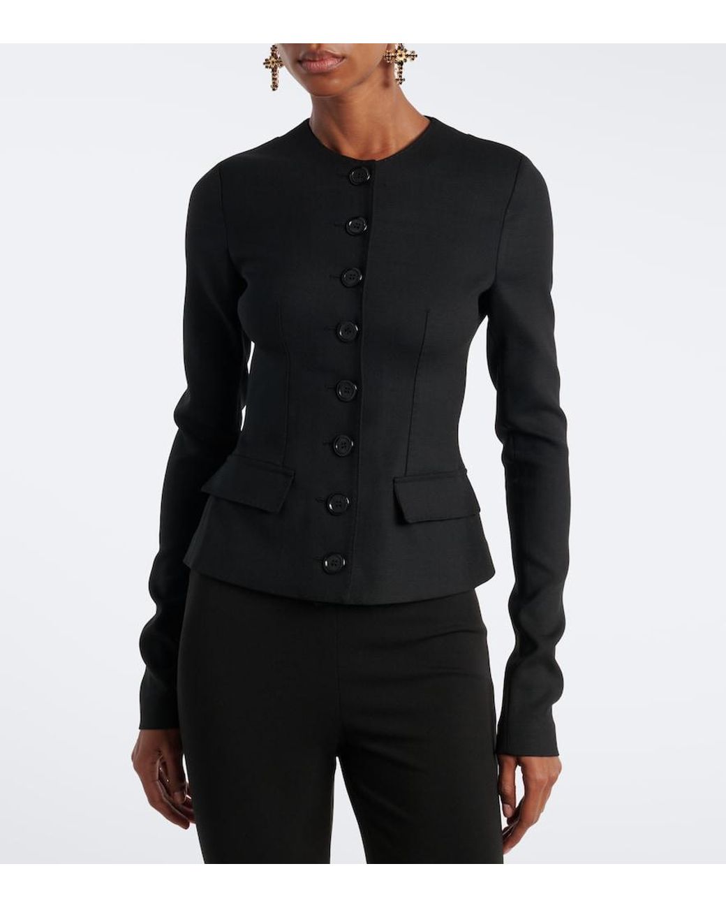 Dolce & Gabbana Black Wool-Blend Blazer