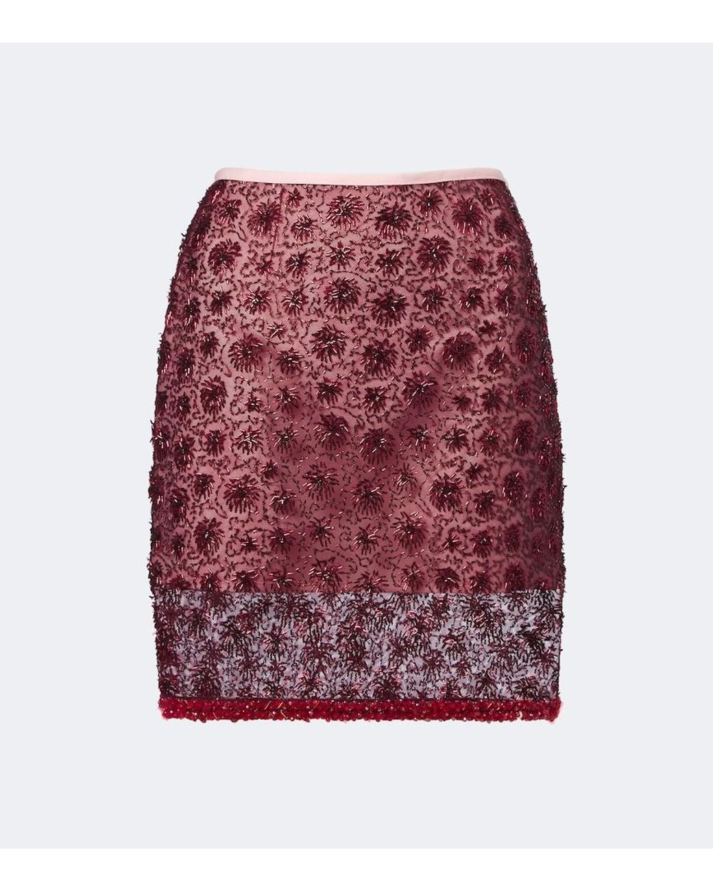 Posse Red Sofia Beaded Miniskirt