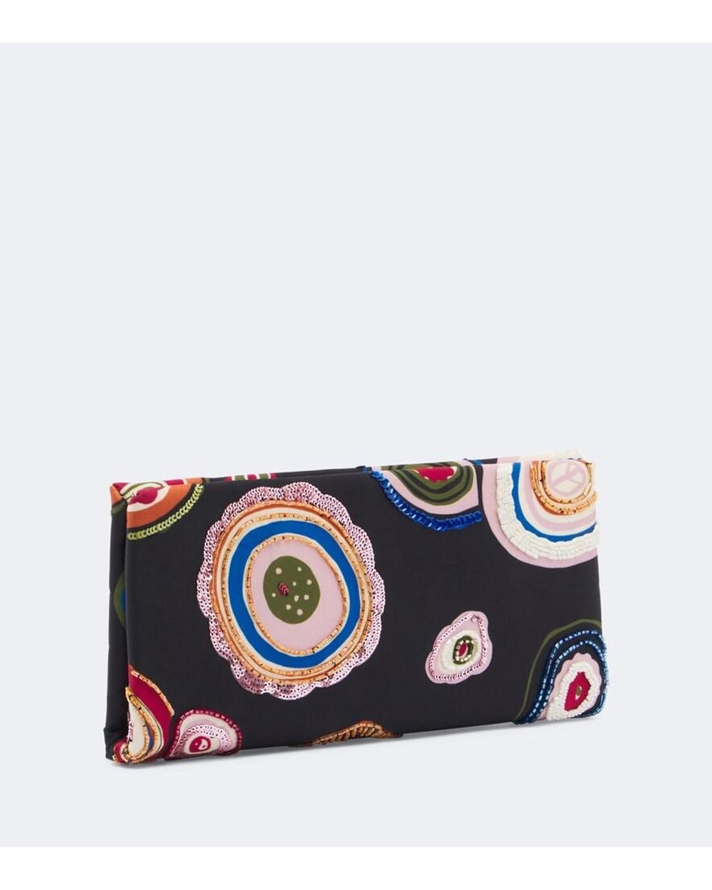 Staud Multicolor Muse Small Embellished Satin Clutch