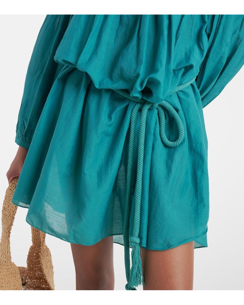 Isabel Marant Blue Adeliani Cotton-Blend Minidress