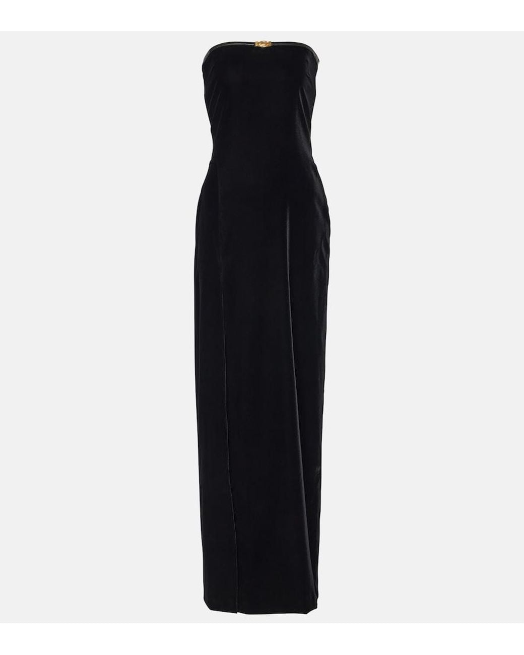 Tom Ford Black Strapless Velvet Gown