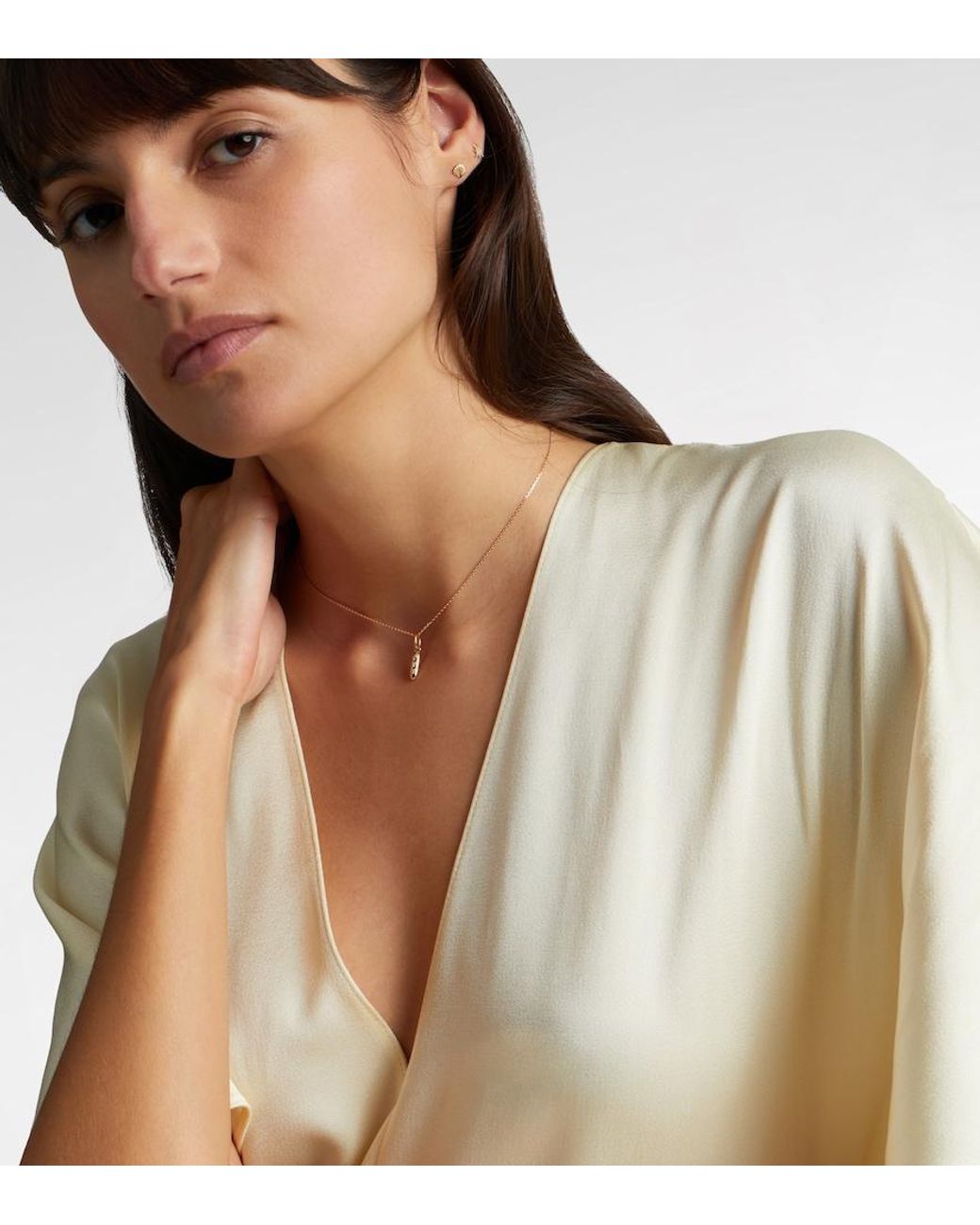 STONE AND STRAND White 14Kt Pendant Necklace With Diamonds