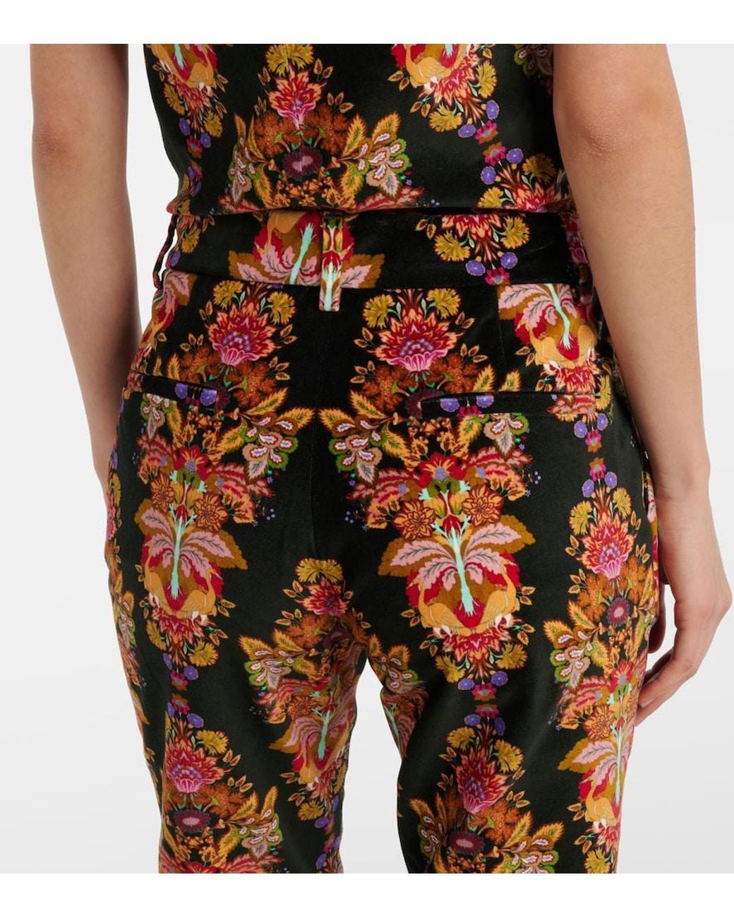 LaDoubleJ Orange 24/7 Printed Cropped Cotton Flared Pants