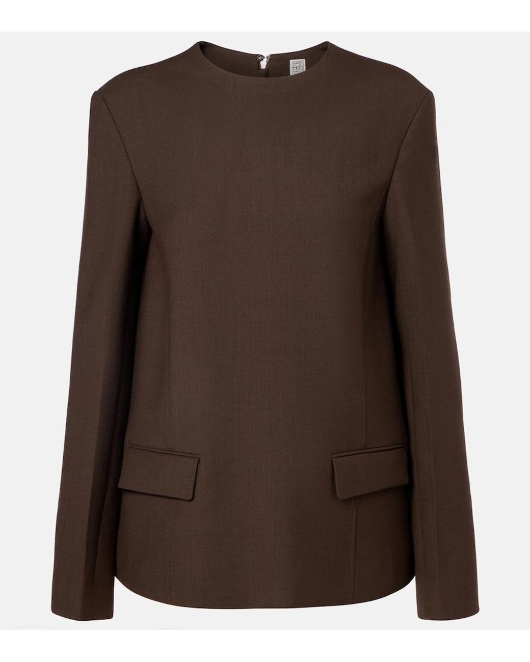 Totême Brown Pocket Crepe Top