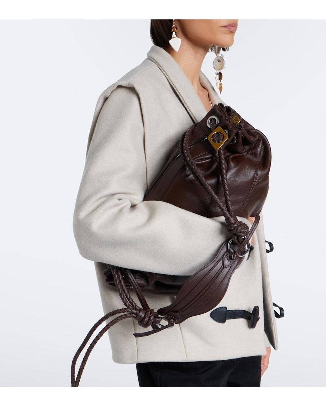 Isabel Marant Brown Maia Medium Leather Shoulder Bag