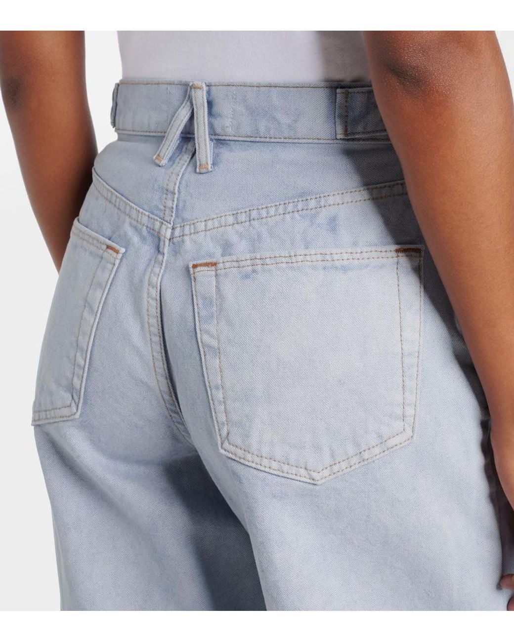 SLVRLAKE Denim Blue Cassie Wide-Leg Jeans