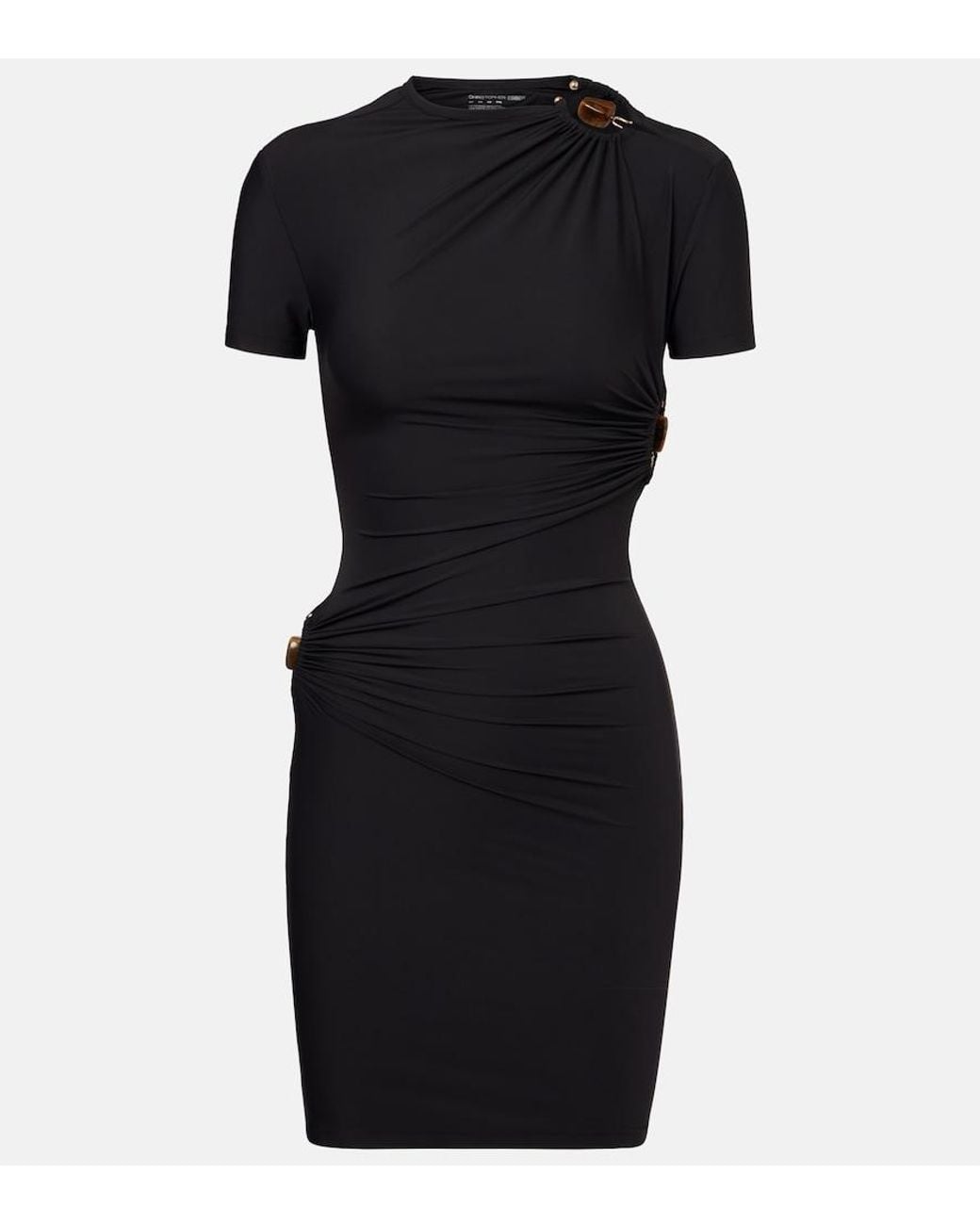 Christopher Esber Black Orbit Ruched Minidress