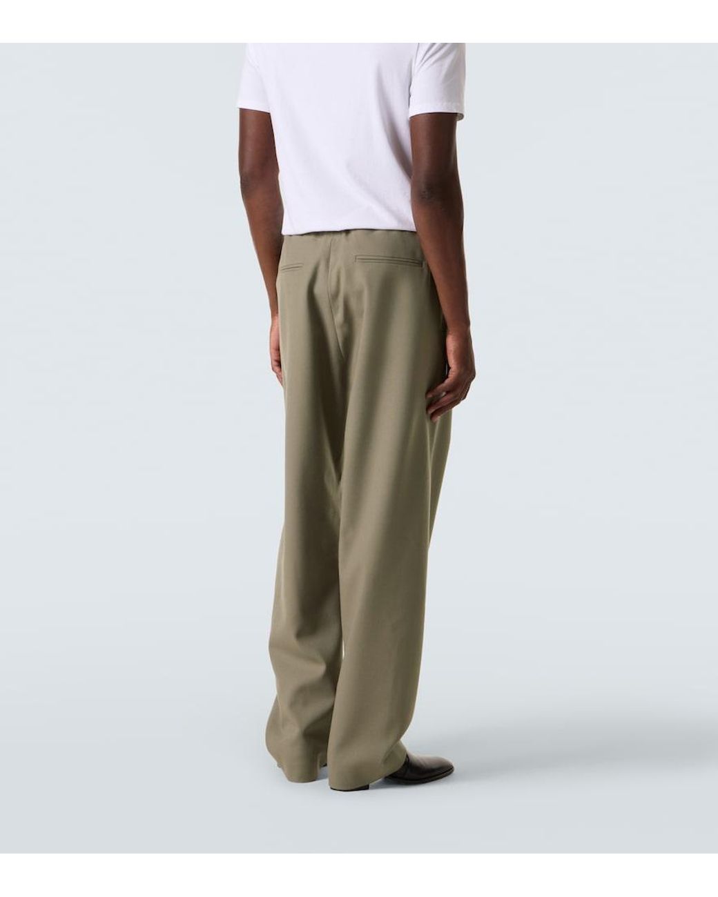 Calvin Klein Green Benjamin Wool Straight Pants for men