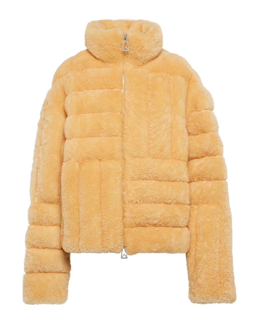 Bottega Quilted Shearling Jacket in Yellow Lyst