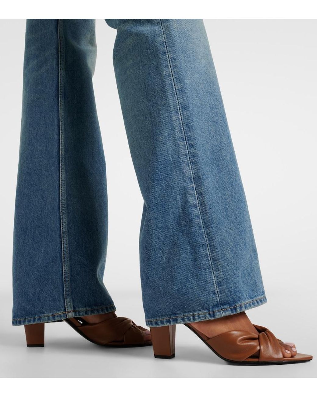 Saint Laurent Brown Franciane 75 Leather Mules