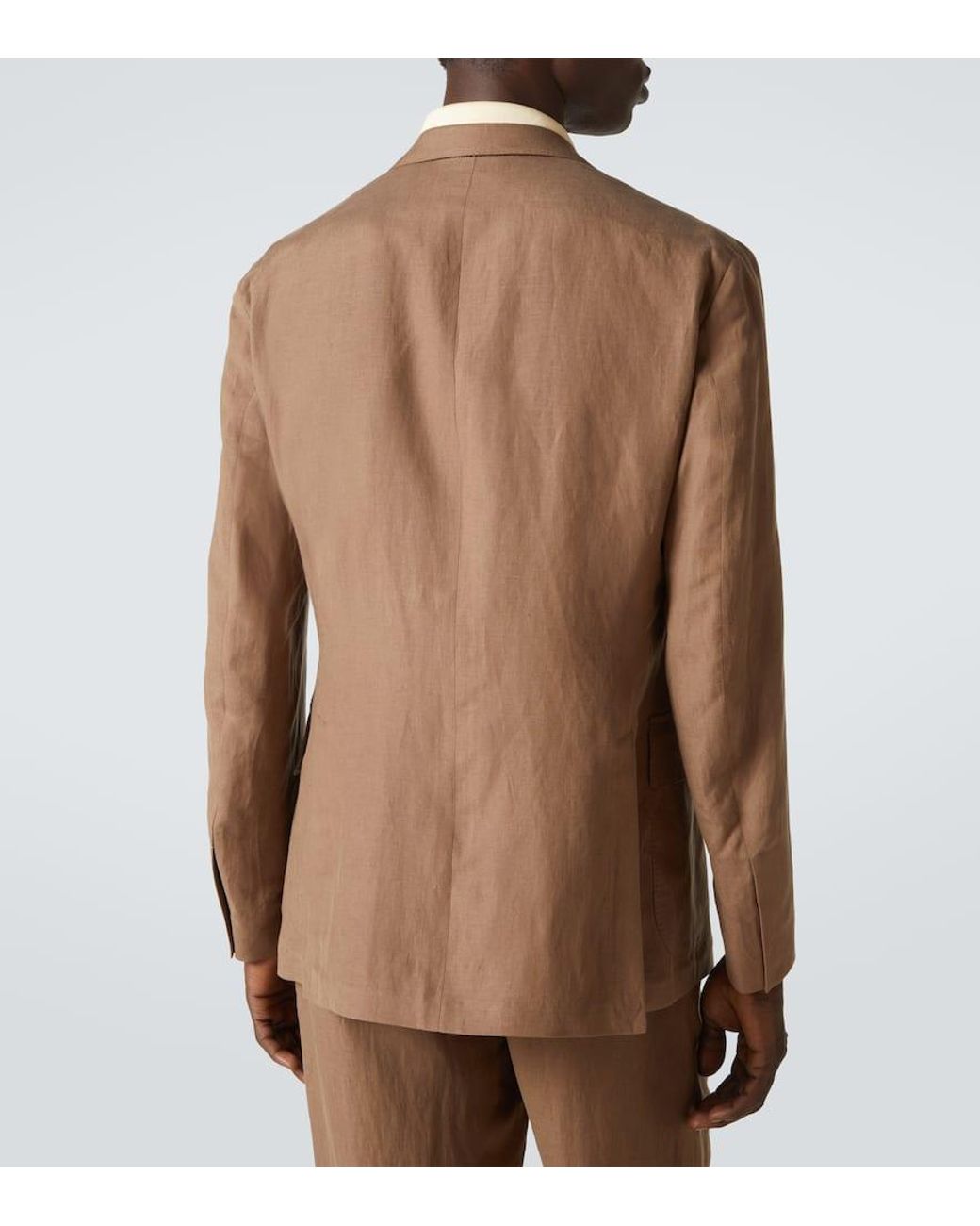 Ralph Lauren Brown Single-Breasted Silk And Linen Blazer for men