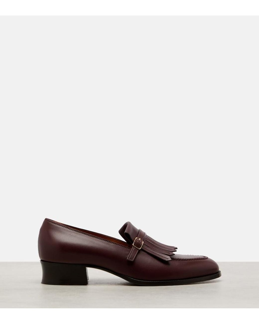 Loro Piana Brown Pennan Fringed Leather Loafers