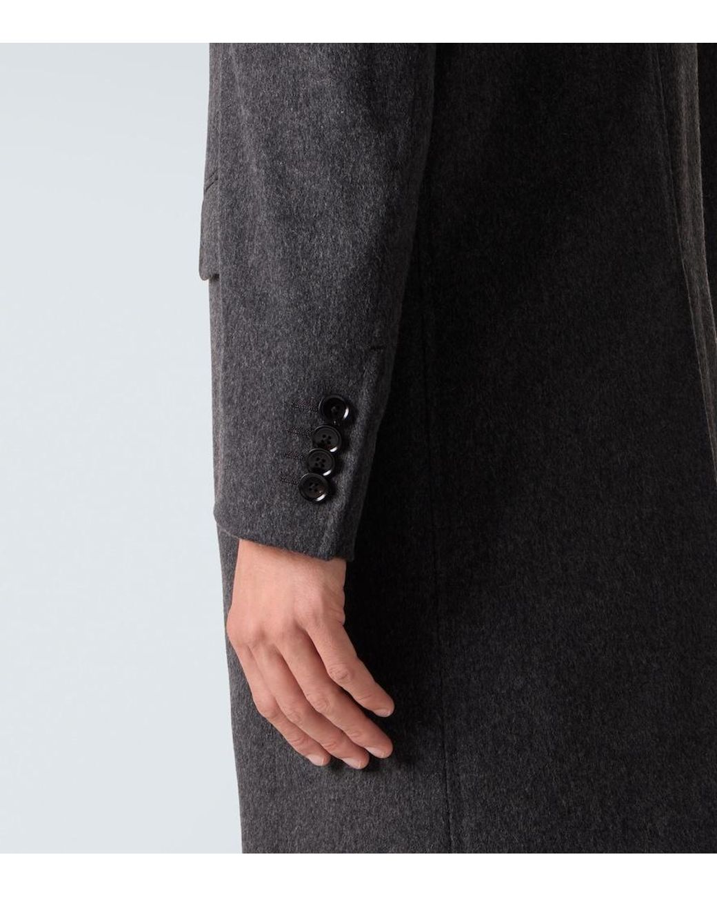 Zegna Black Wool And Cashmere-Blend Coat for men