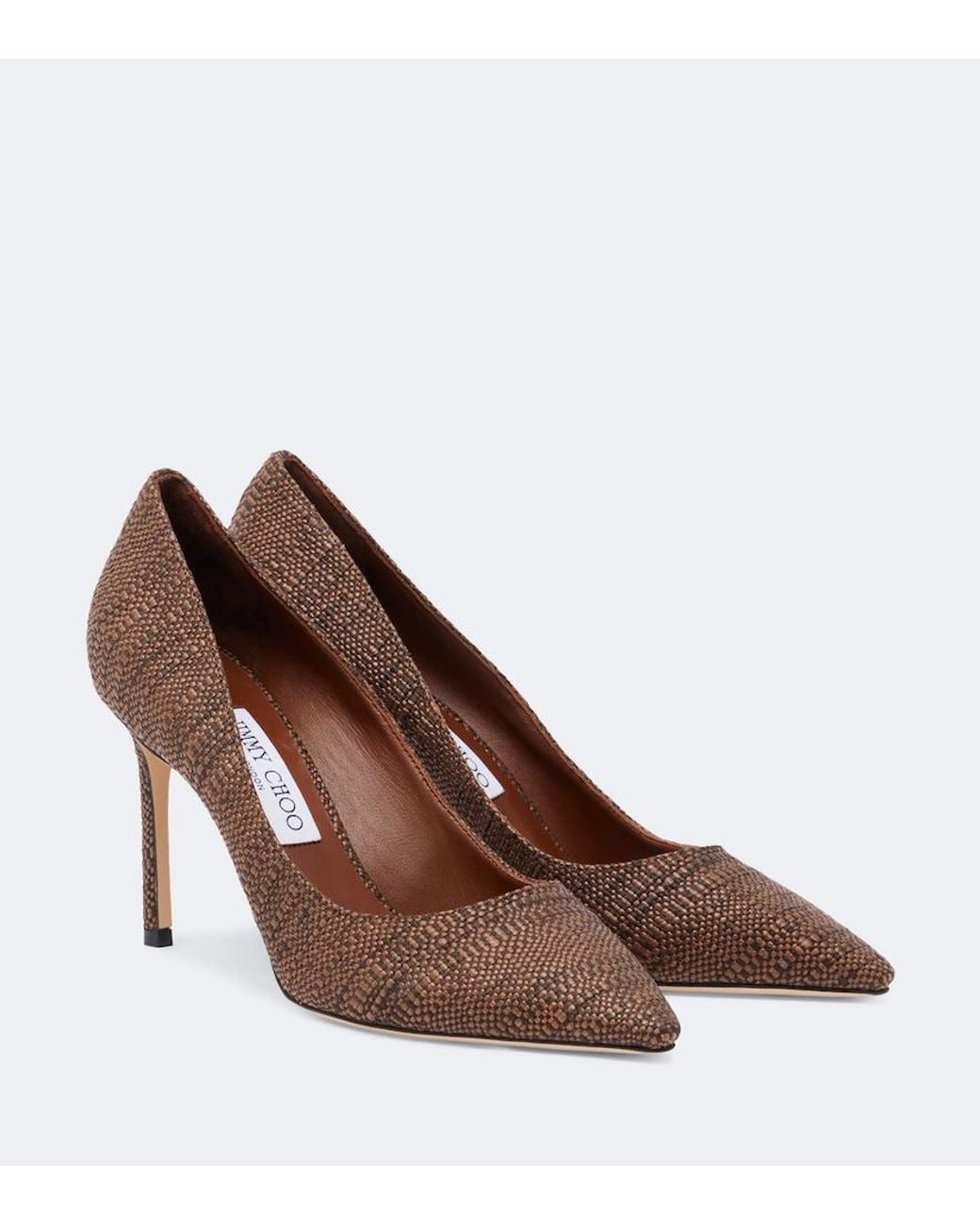 Jimmy Choo Brown Romy Woven Pumps