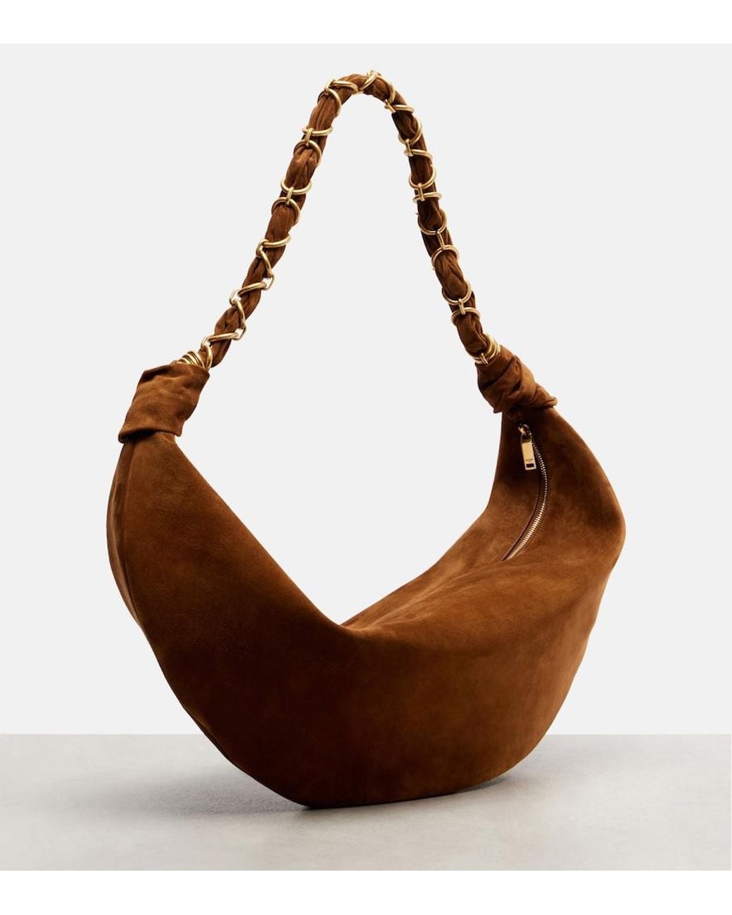 Saint Laurent Brown Amalia Suede Shoulder Bag