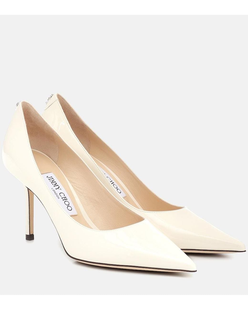 Jimmy Choo White Love 85 Leather Pumps