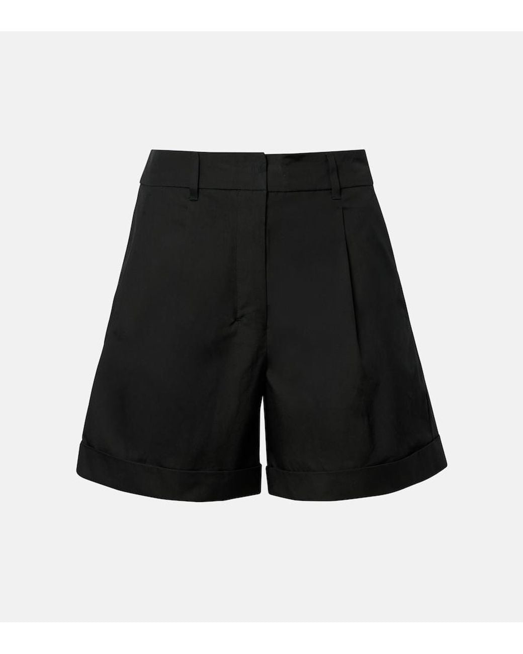 Max Mara Black Cotton Poplin Shorts