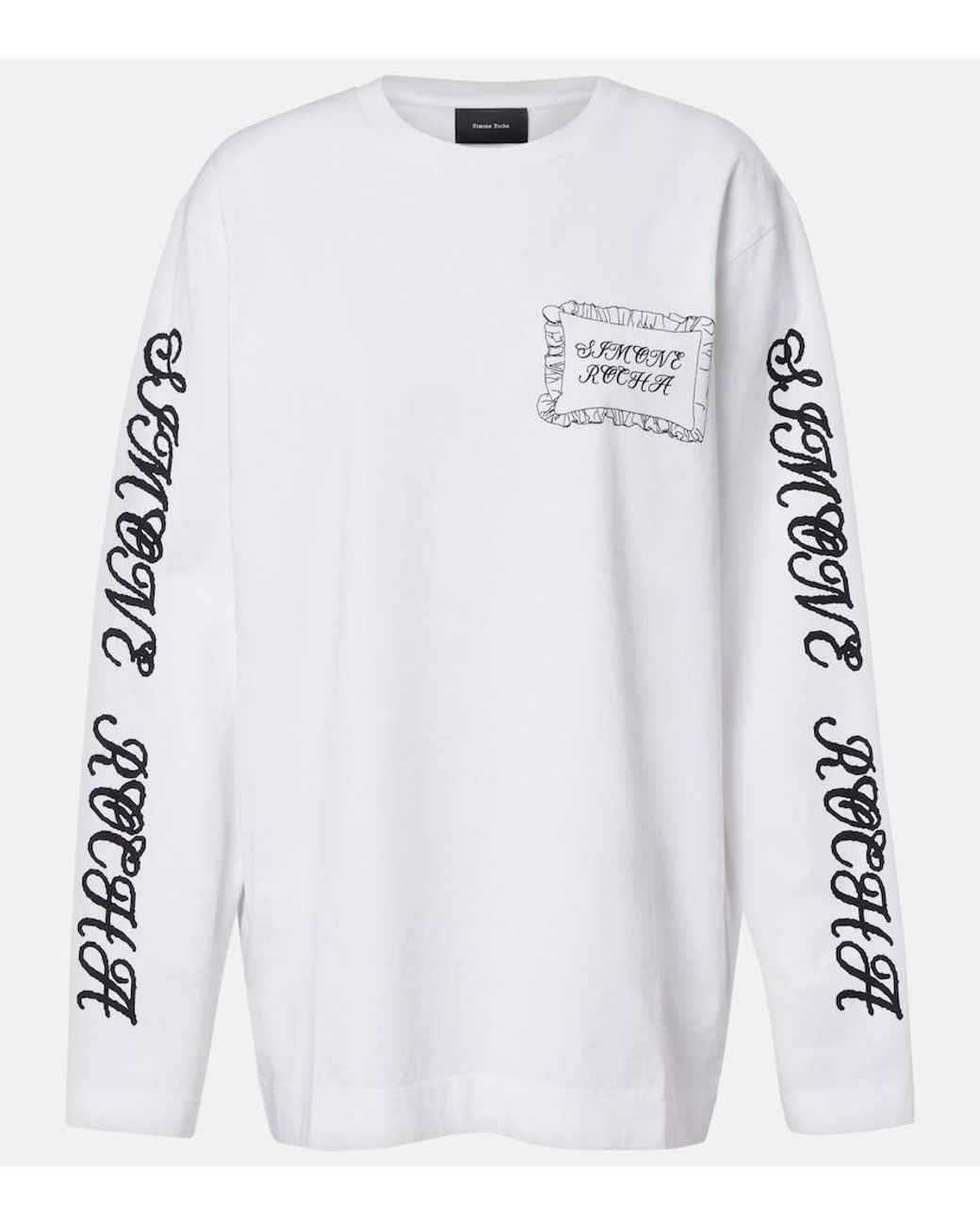 Simone Rocha White Printed Cotton Jersey Top
