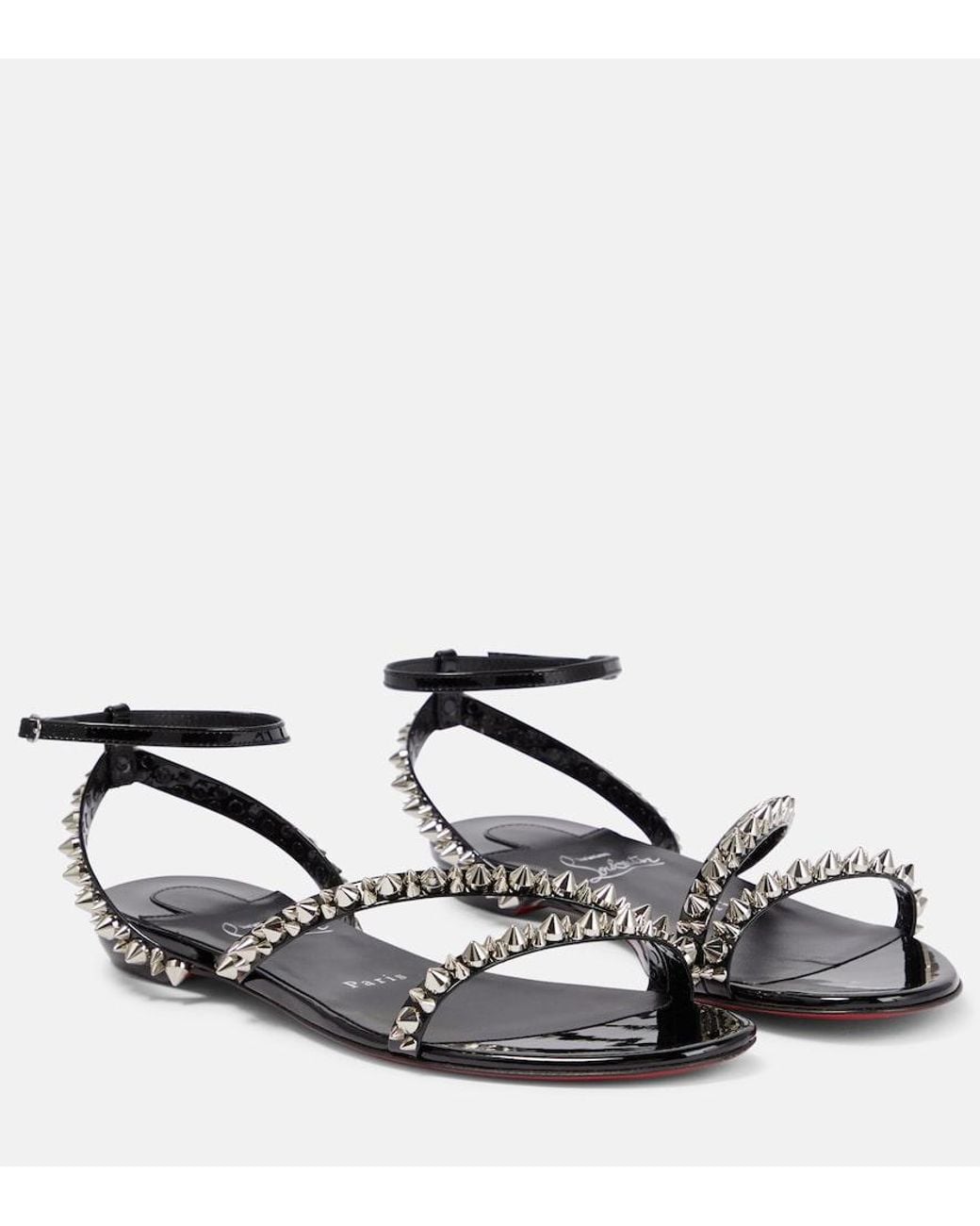 Christian Louboutin Black Mafaldina Spikes Leather Sandals