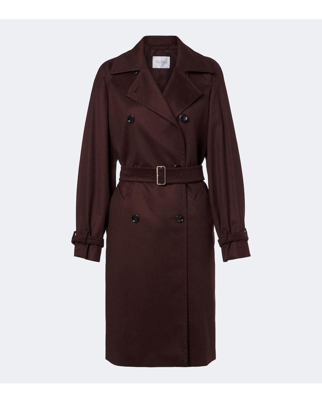 Max Mara Red Double-Breasted Cashmere Trench Coat