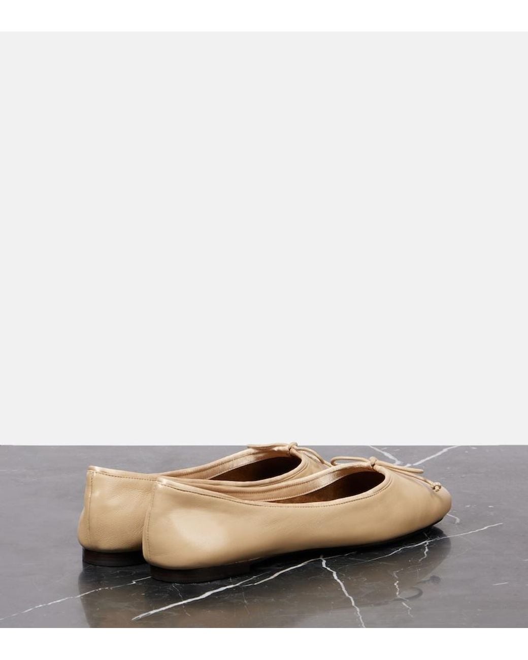Khaite Natural Charlotte Leather Ballet Flats