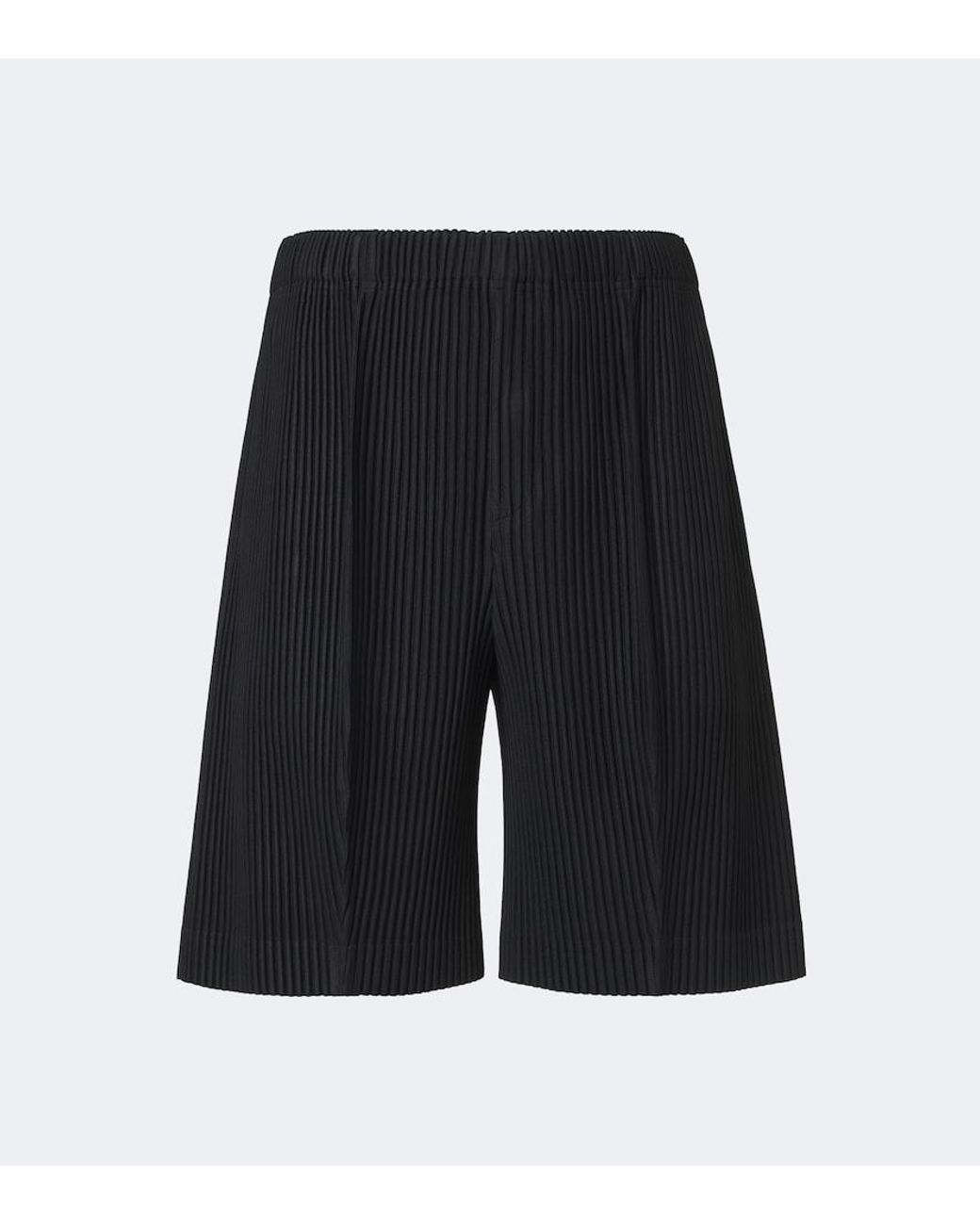 Homme Plissé Issey Miyake Black Monthly Colors: August Pleated Bermuda Shorts for men