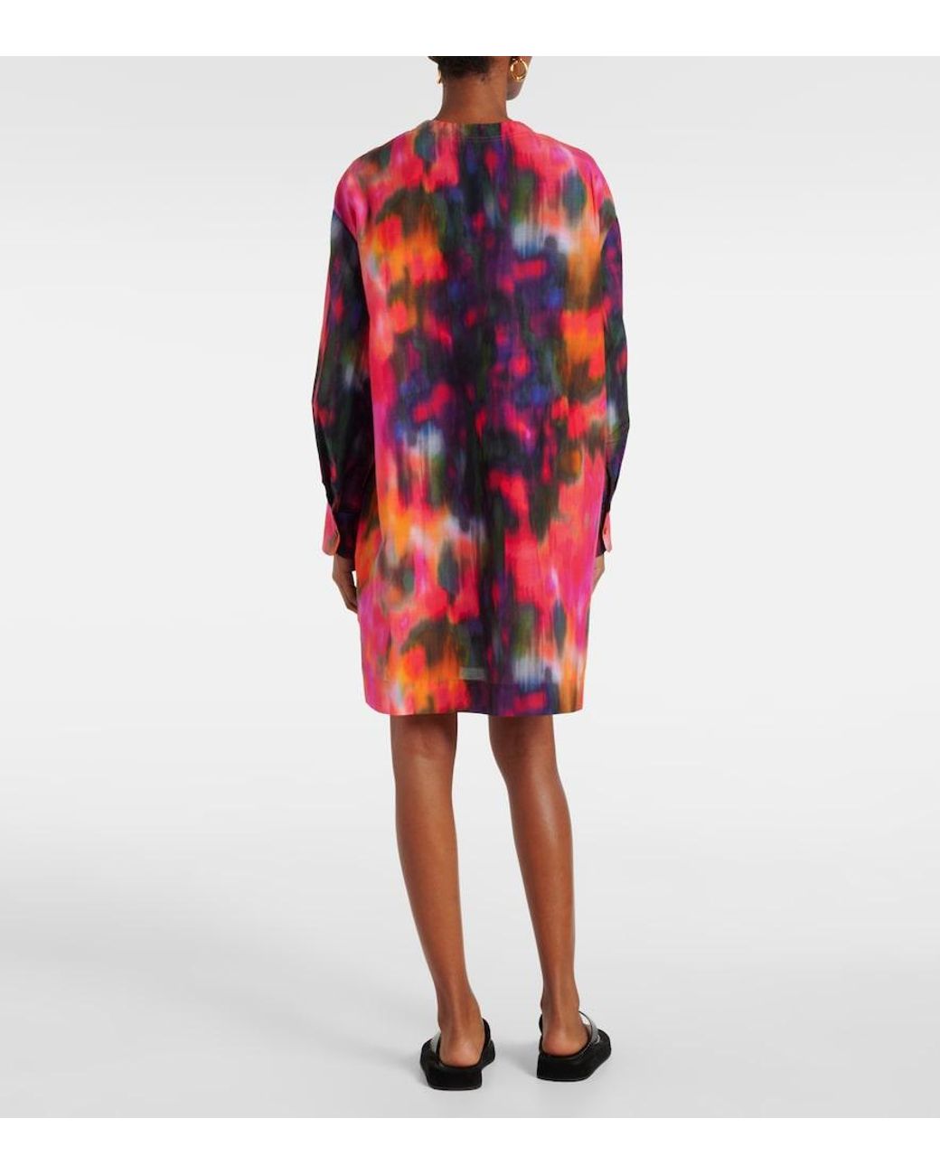 Eres Pink Galaxie Cotton And Silk Shirt Dress