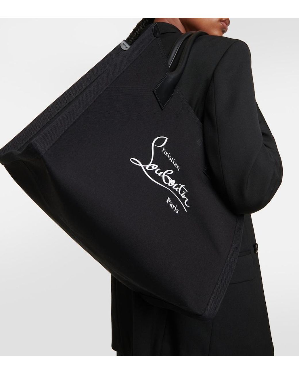 Christian Louboutin Black Nastroloubi Large Canvas Tote Bag