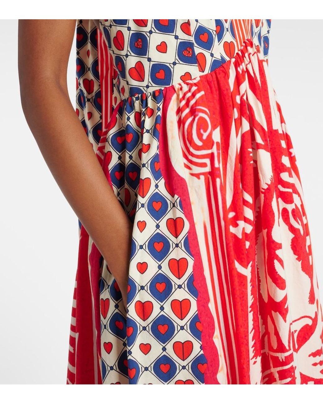 Camilla Red Halterneck Cotton Poplin Maxi Dress