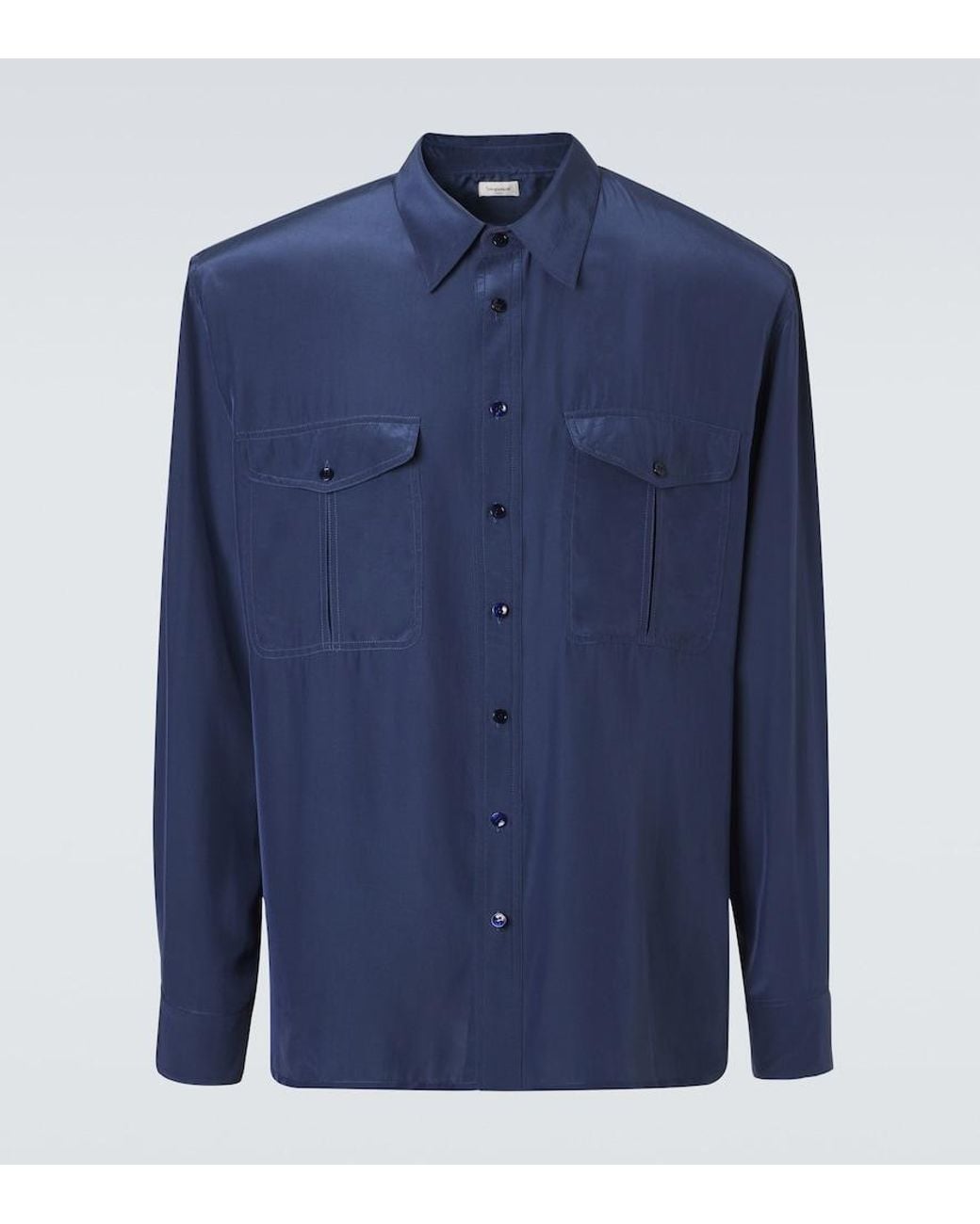 Saint Laurent Blue Long-Sleeved Shirt for men