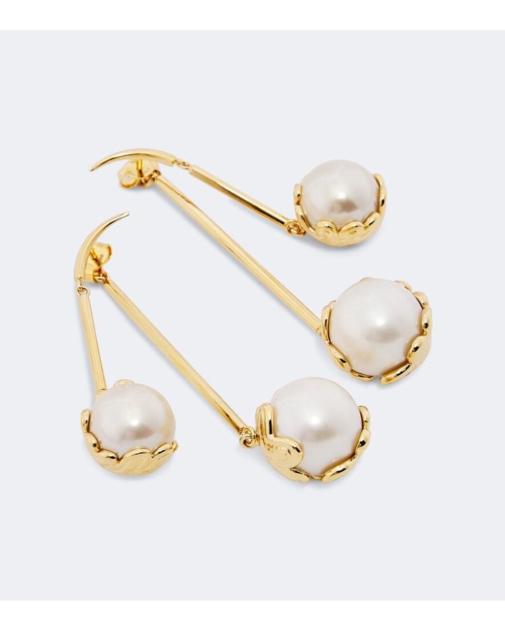 Emilio Pucci White Chandelier Embellished Drop Earrings