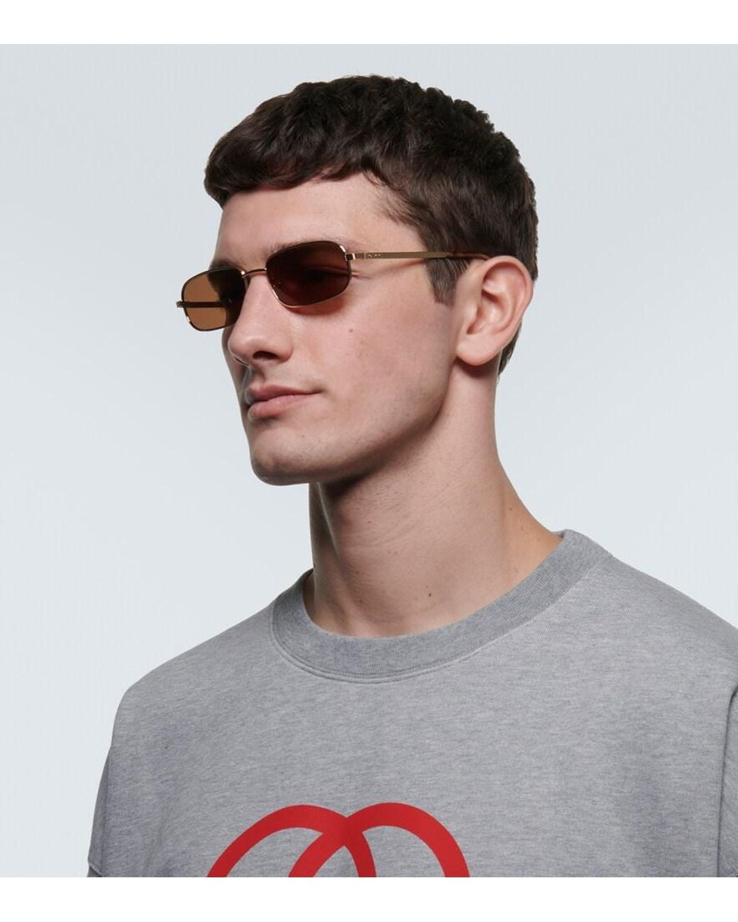 Gucci Metallic Rectangular Sunglasses for men