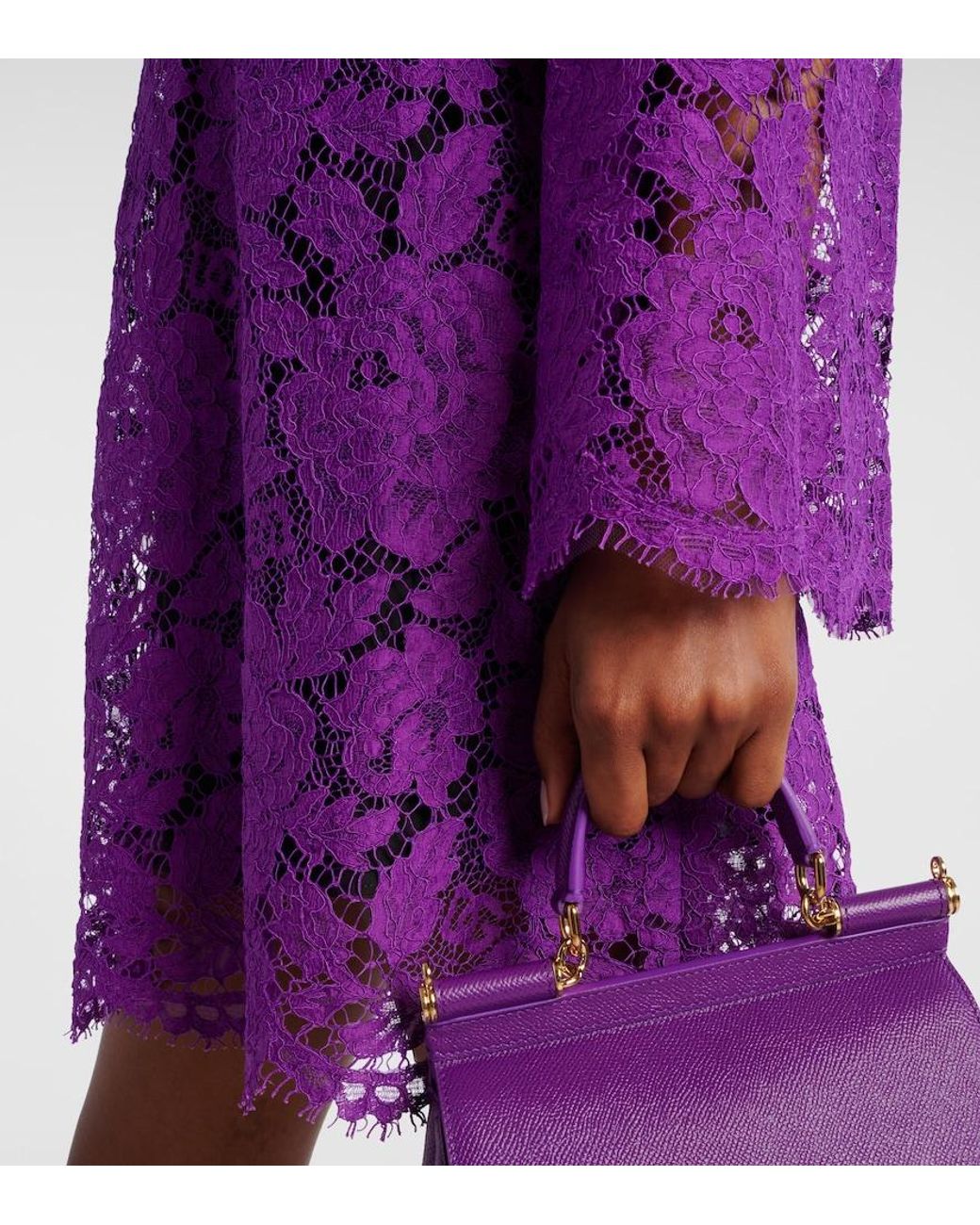 Dolce & Gabbana Purple Lace Minidress