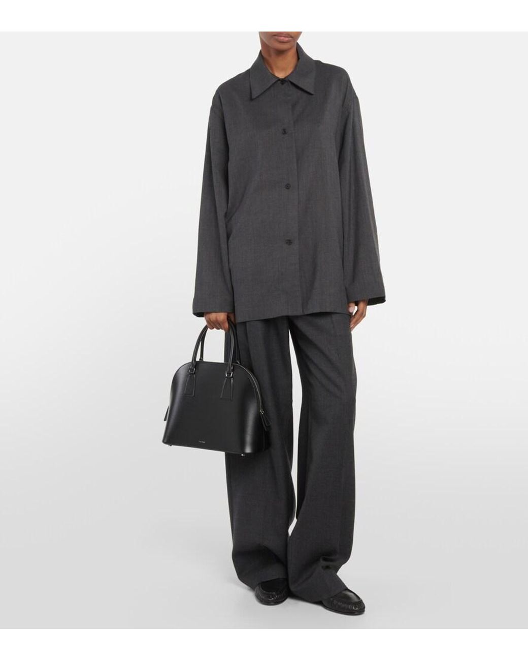 The Row Black Nina Leather Tote