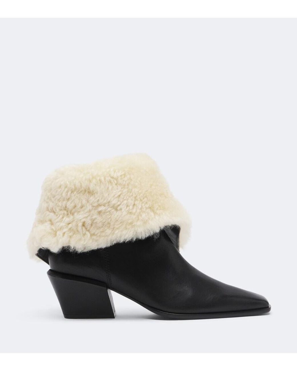 Paris Texas Black Bettina Shearling-Lined Leather Ankle Boots