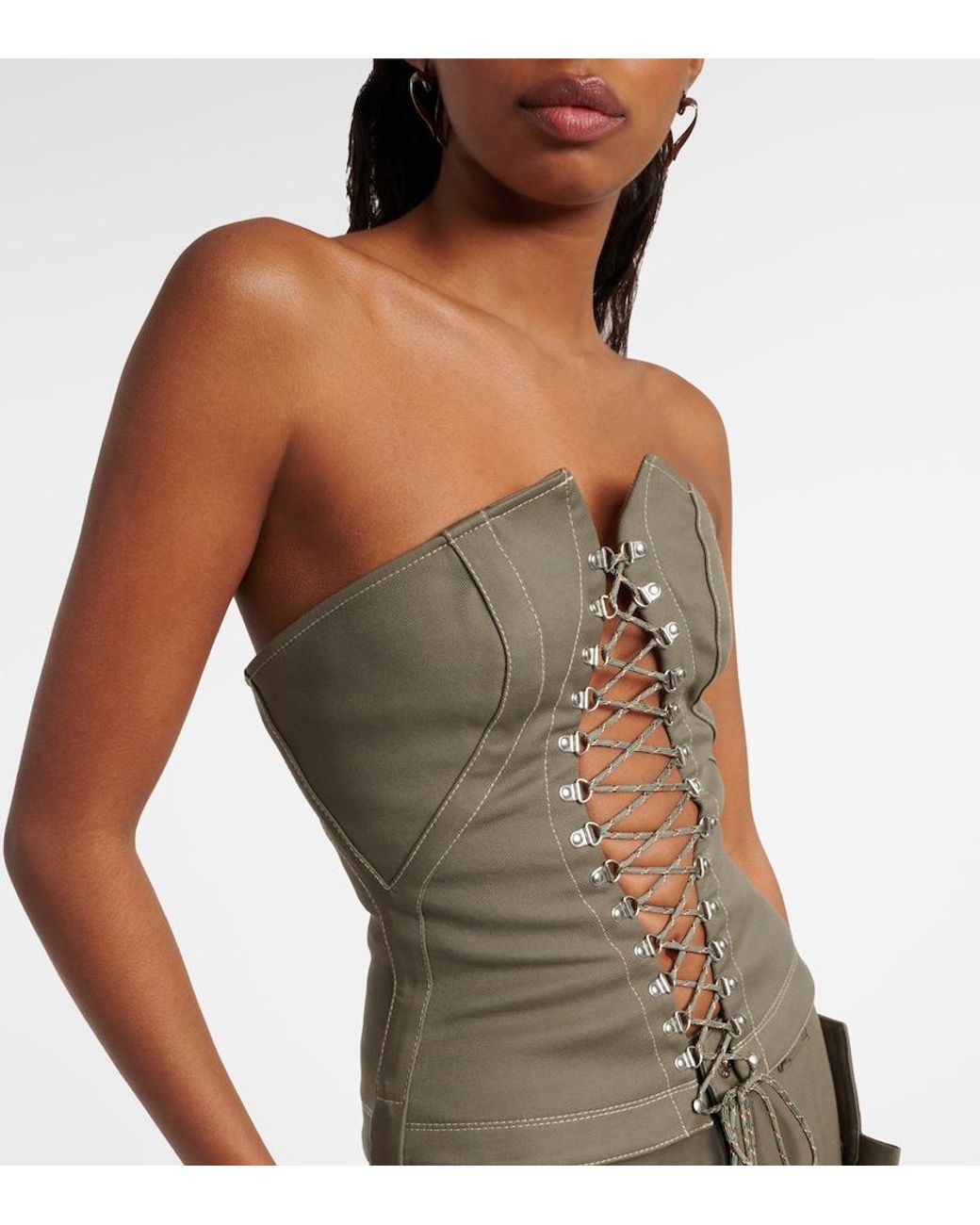 Dion Lee Green Corset Cotton Top