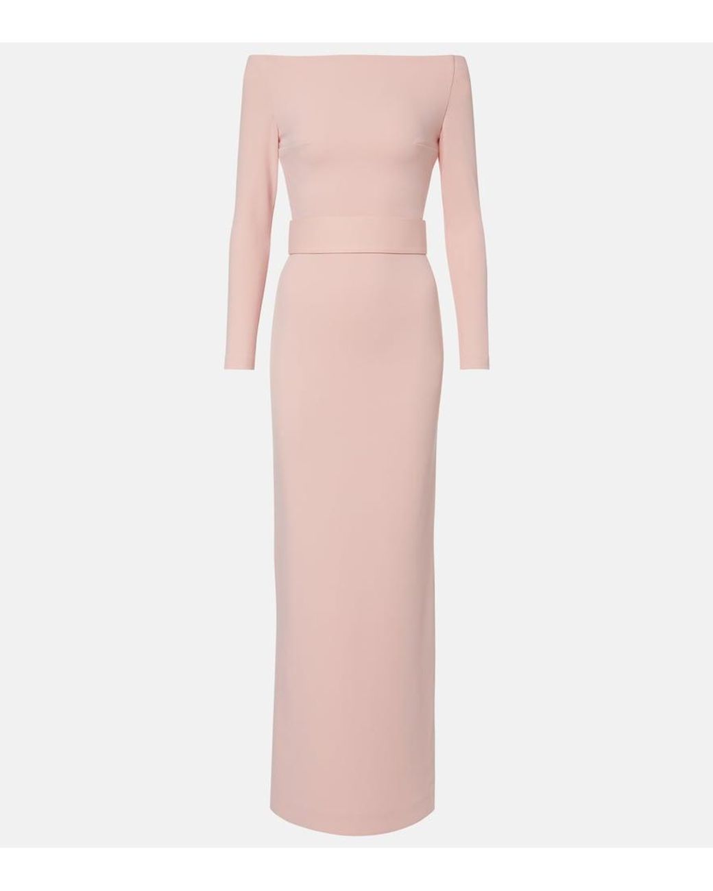 Solace London Pink Sabina Off-Shoulder Gown