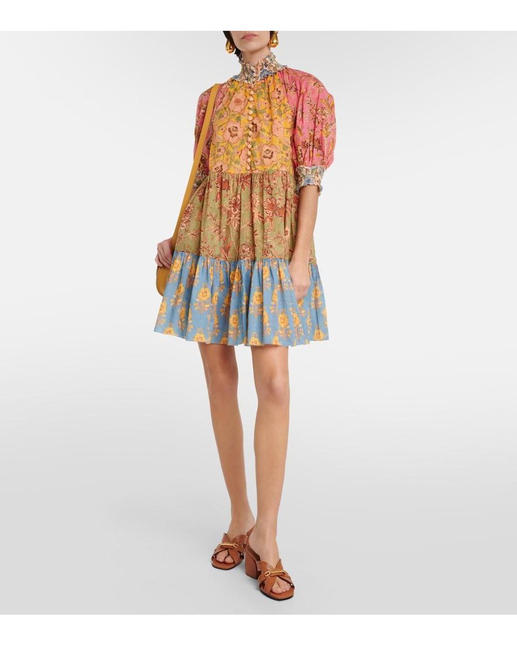 Zimmermann Multicolor Junie Floral Cotton Minidress