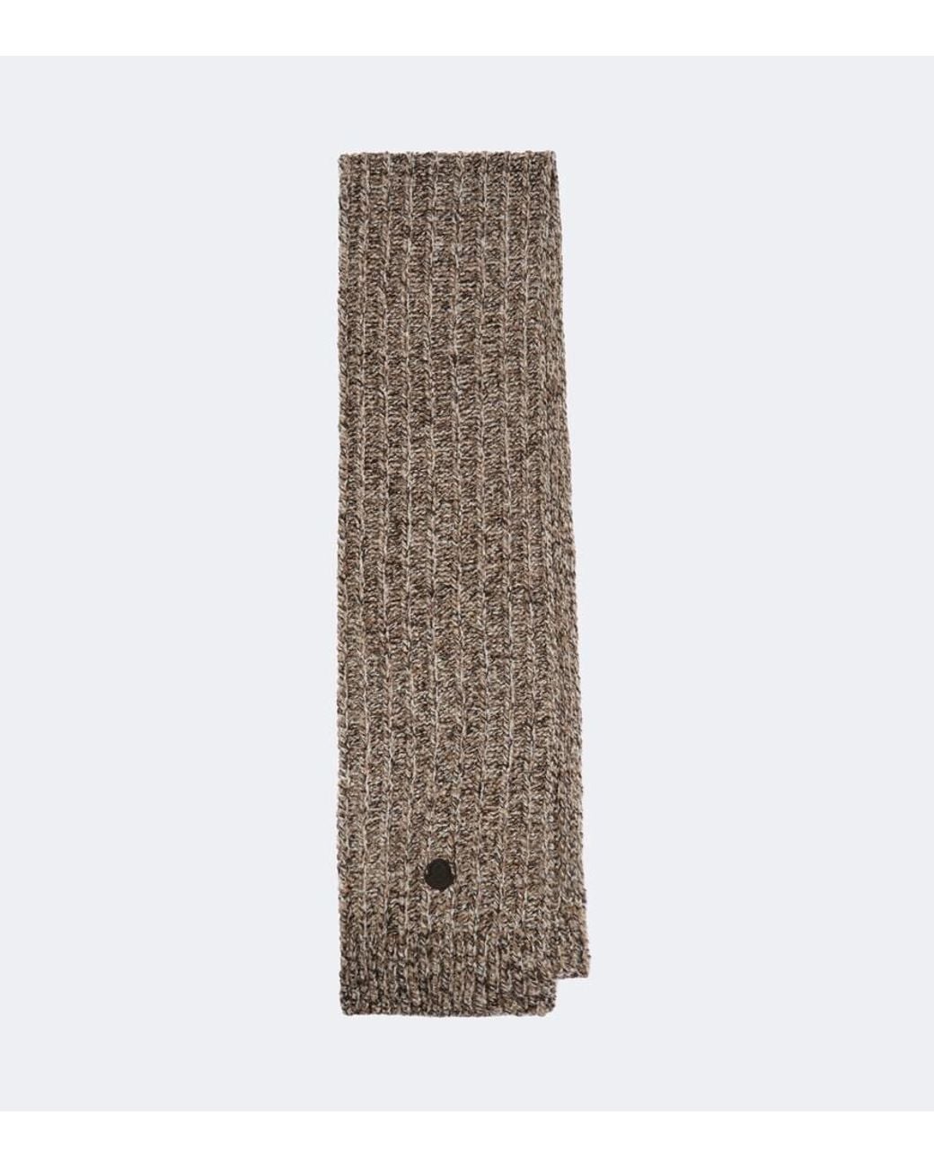 Moncler Brown Wool-Blend Tweed Scarf for men