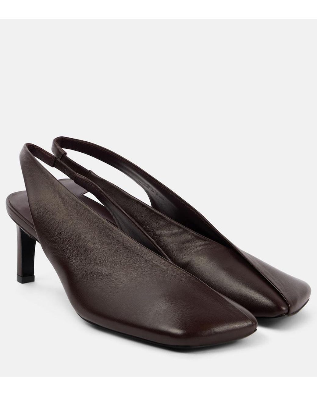 Jil Sander Black Leather Slingback Pumps