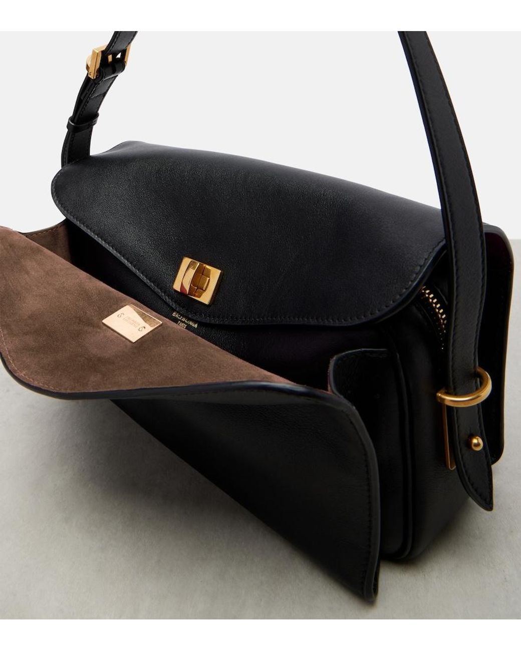 Balenciaga Black Le 7 Leather Shoulder Bag
