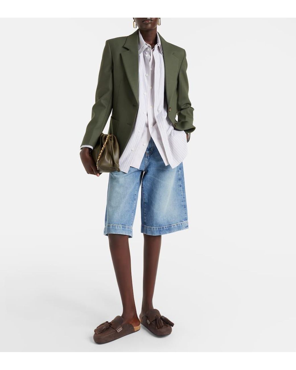 X Amelia – Short Jort A Taille Haute En Jean FRAME en coloris Blue