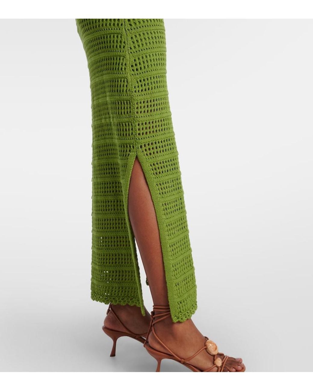Jonathan Simkhai Green Koah Cotton-Blend Midi Dress