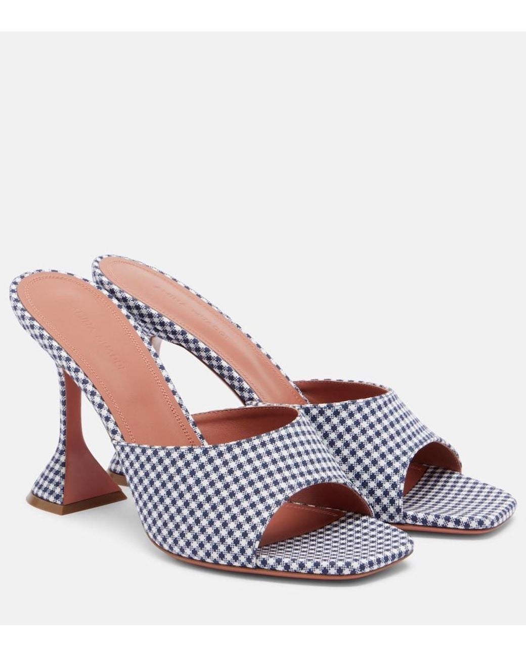 AMINA MUADDI Pink Lupita Gingham Mules