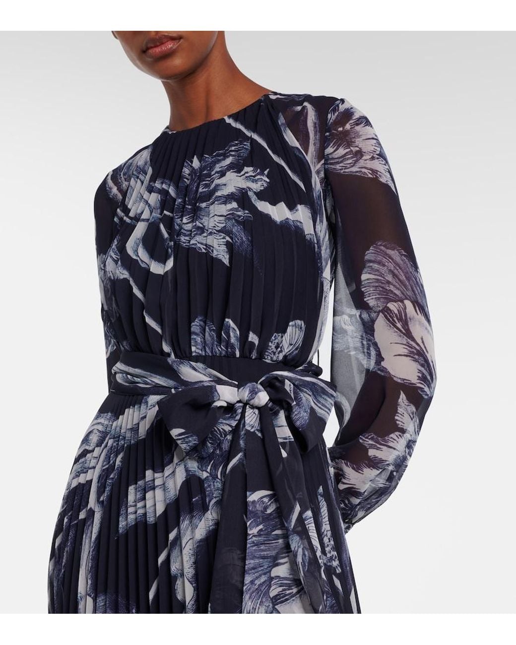 Erdem Blue Floral Voile Gown