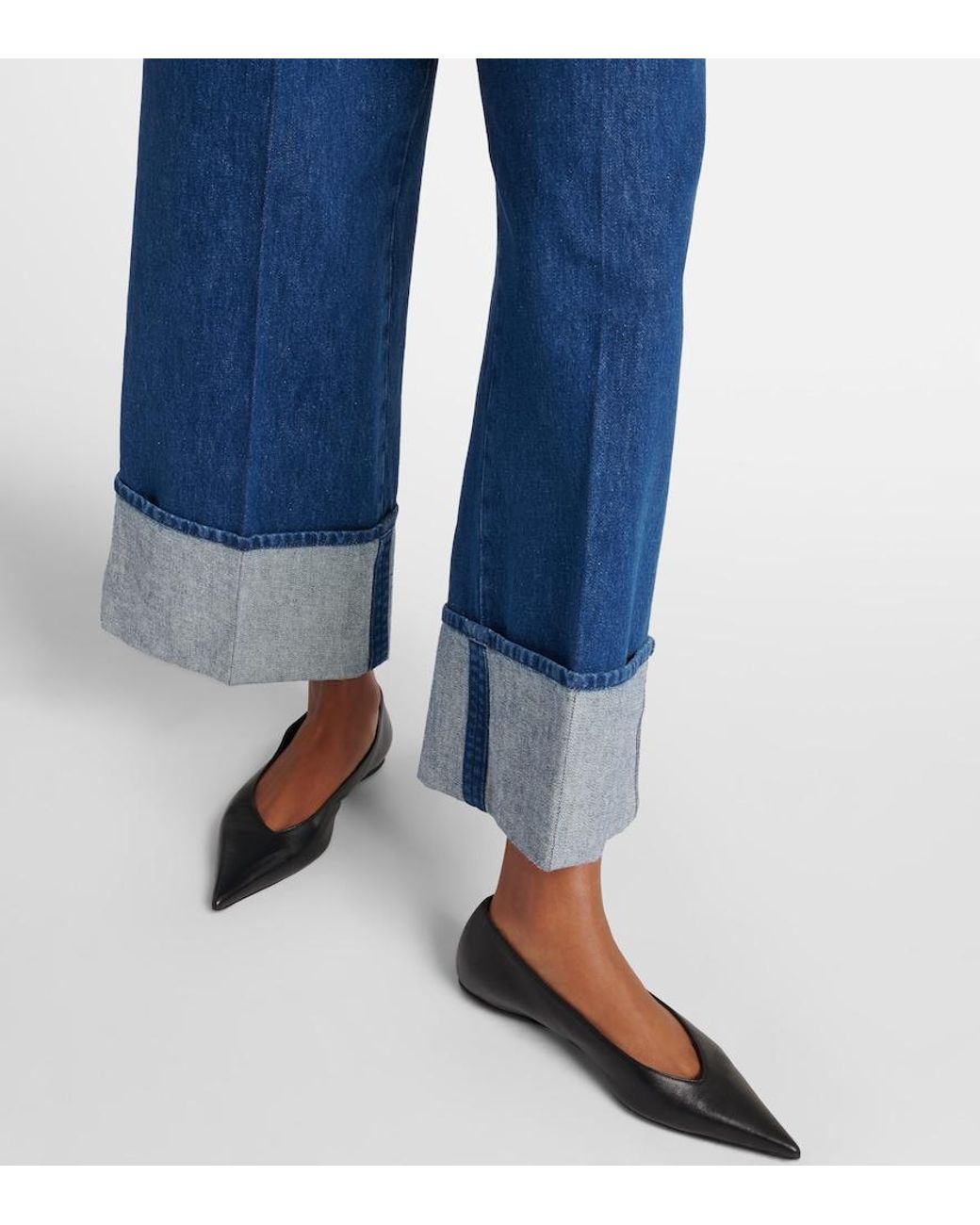 Patou Blue Cropped Wide-Leg Jeans