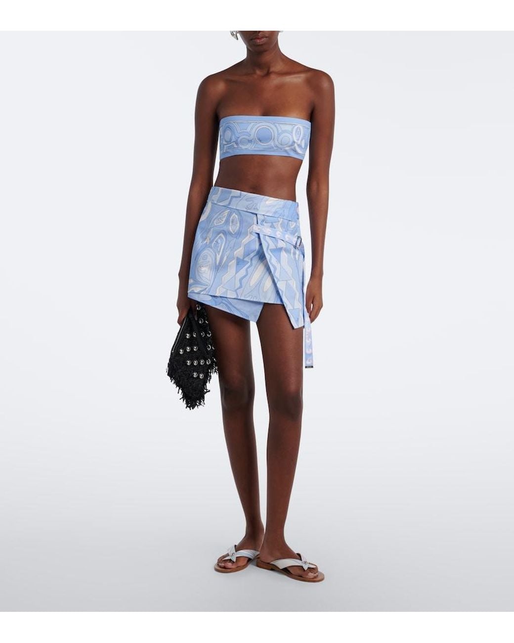 Emilio Pucci Blue Marmo Thong Sandals